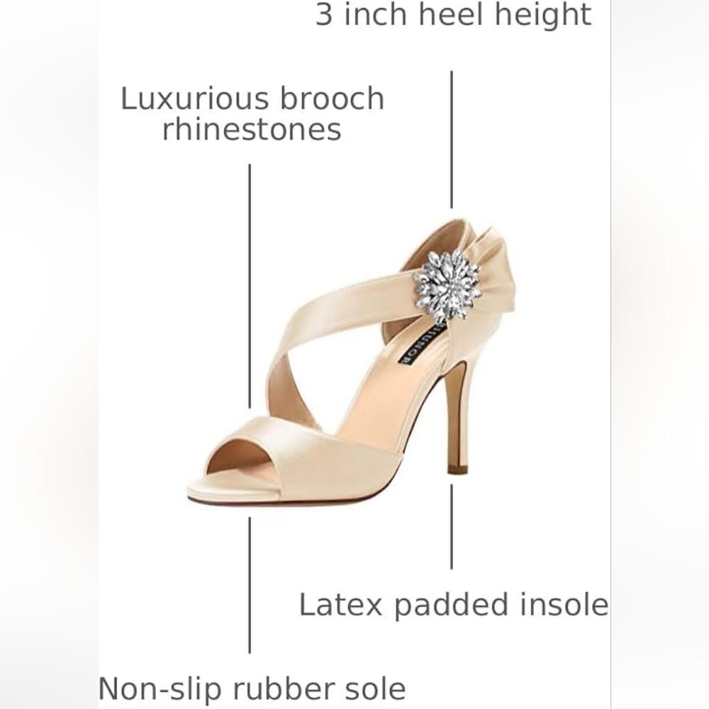 (S-4420) ERIJUNOR High Heel Party Sandals For Woman Open Toe Stiletto Bow Sz 7